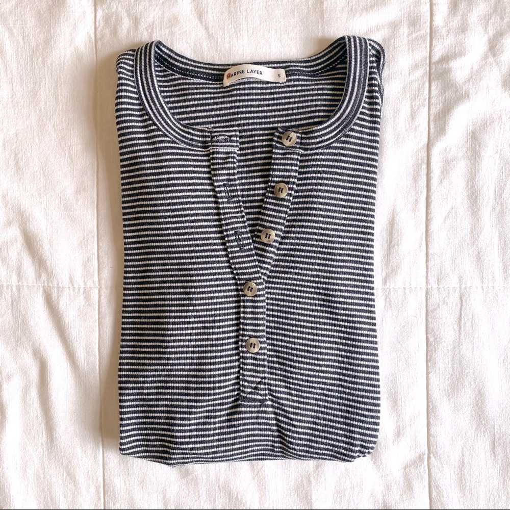 Marine Layer Striped Henley Shirt